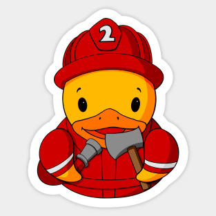 Fireman Rubber Duck Sticker